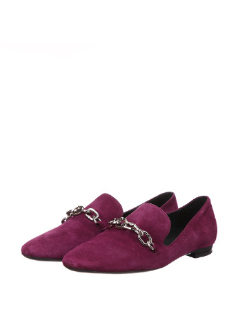 Фиолетовые женские кэжуал туфли с цепочками на низком каблуке - фото