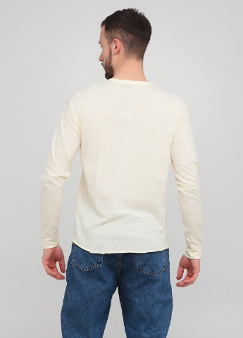 Лонгслів Drykorn однотонний світло-бежевий кежуали бавовна, трикотаж