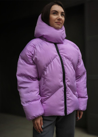 Фиолетовая зимняя женская зимняя куртка пуховик оверсайз reload - quadro w лавандова VDLK