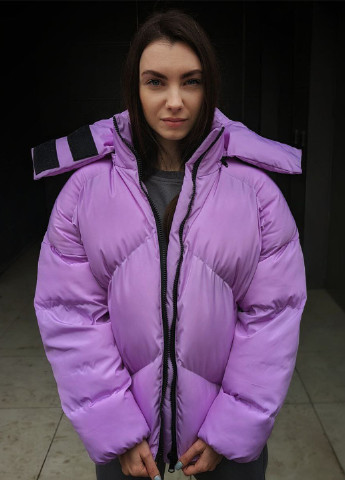 Фиолетовая зимняя женская зимняя куртка пуховик оверсайз reload - quadro w лавандова VDLK