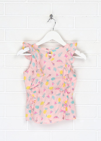 Светло-розовая с рисунком блузка Terranova летняя