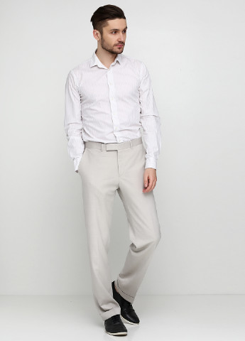Светло-бежевые классические демисезонные прямые брюки Emilio Guido