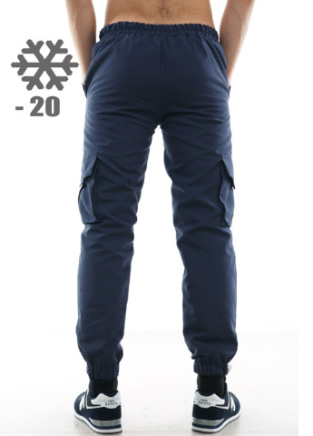 Темно-синие кэжуал зимние прямые брюки Ястребь