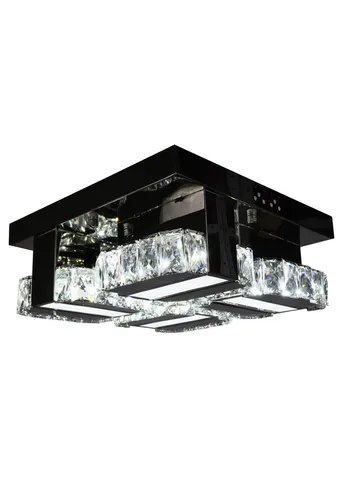 Люстра потолочная хрустальная LED с пультом C2060/350 Хром 14х33х33 см. Sunnysky (253629357)
