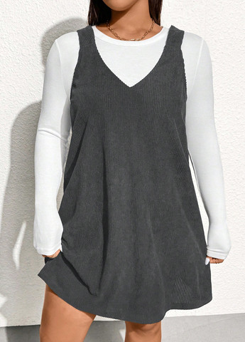 Демисезонный женский сарафан SHEIN однотонный