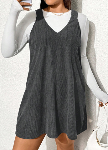 Демисезонный женский сарафан SHEIN однотонный