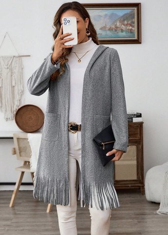 Серый демисезонный кардиган SHEIN