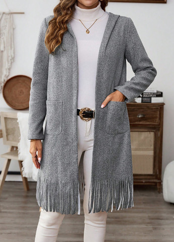 Серый демисезонный кардиган SHEIN