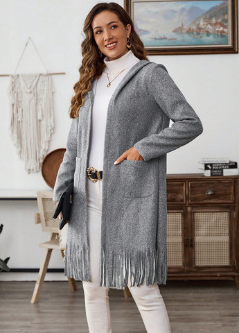 Серый демисезонный кардиган SHEIN