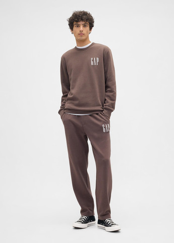 Коричневый свитшот Gap логотип без декора (369492148)