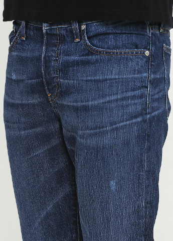 Синие демисезонные со средней талией джинсы Gap