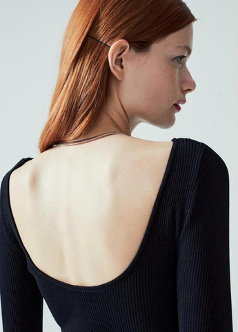 Чорна кежуал сукня з відкритою спиною H&M однотонна