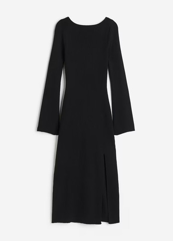 Чорна кежуал сукня з відкритою спиною H&M однотонна