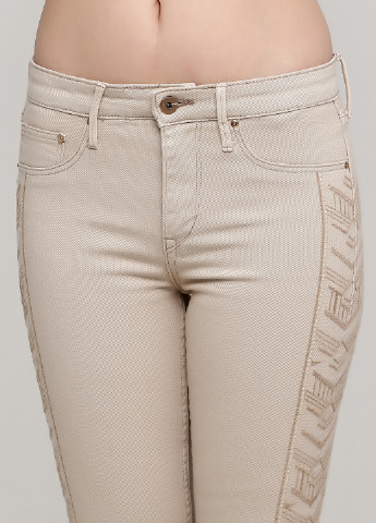 Бежевые демисезонные зауженные джинсы H&M