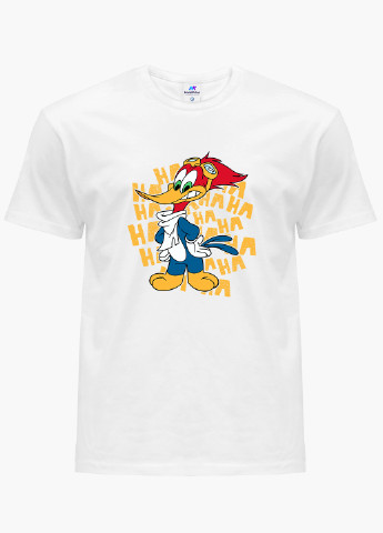 Біла футболка чоловіча дятел вуді вудпекер (woody woodpecker) білий (9223-2872-1) xxl MobiPrint