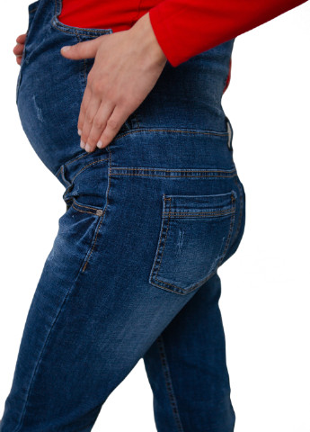 3311 Комбінезон джинсовий для вагітних клеймо HN комбінезон-брюки однотонний синій джинсовий бавовна, лайкра