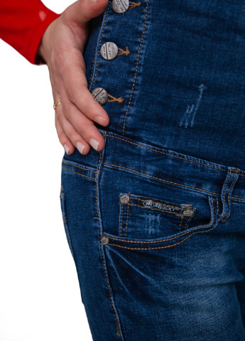 3311 Комбинезон джинсовый для беременных клеймо HN комбинезон-брюки однотонный синий денил хлопок, лайкра