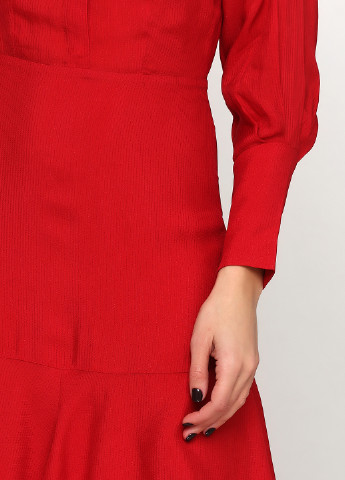 Красное кэжуал платье с баской, а-силуэт & Other Stories однотонное