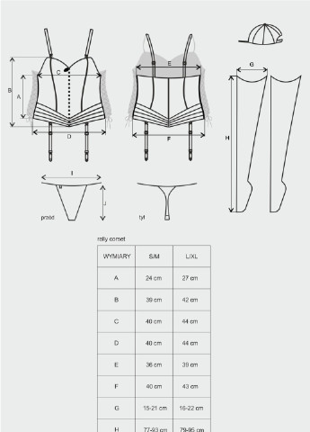 Эротический игровой костюм (корсет, кепка, трусики, чулки) Obsessive (251175599)