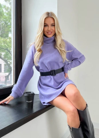 Лілова повсякденний тепла сукня Garna