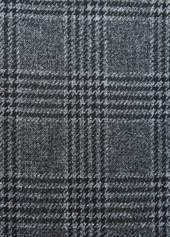 Серый демисезонный двобортный серый в черную клеточку костюм 10439 Yarmich