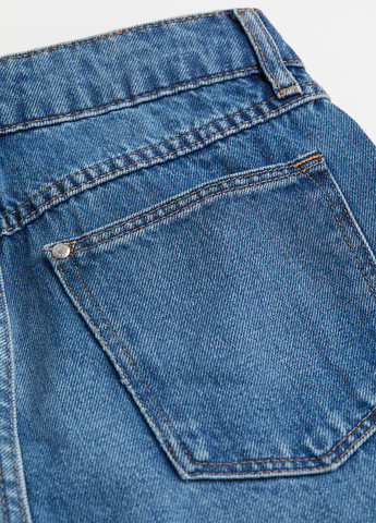 Шорты H&M однотонные синие джинсовые хлопок