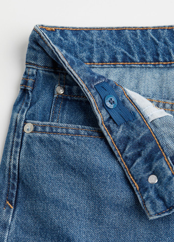 Шорты H&M однотонные синие джинсовые хлопок