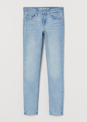 Светло-синие демисезонные скинни, зауженные джинсы H&M