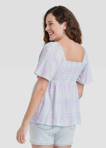 Светло-голубой кэжуал рубашка в клетку Isabel