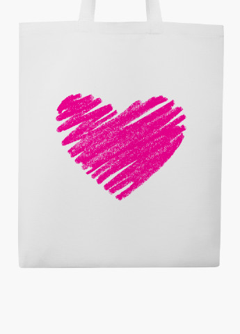 Эко сумка шоппер белая Сердце (Heart) (9227-2835-WT2) Еко сумка шоппер біла 41*35 см MobiPrint (221683023)