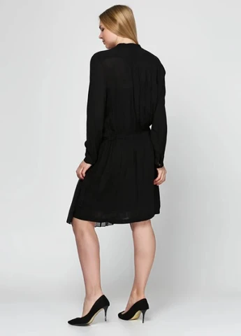 Черное кэжуал платье плиссированное DKNY однотонное