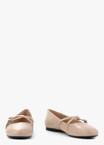Жіночі балетки Le'BERDES | бежеві однотонні без декору натуральна шкіра (370483617)