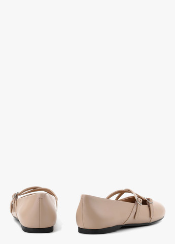 Жіночі балетки Le'BERDES | бежеві однотонні без декору натуральна шкіра (370483617)