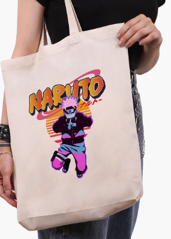 Эко сумка шоппер белая Наруто Узумаки (Naruto Uzumaki) (9227-2629-WTD-1) экосумка шопер 41*39*8 см MobiPrint (215977389)