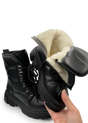 Черные кэжуал зимние ботинки Lilin Shoes