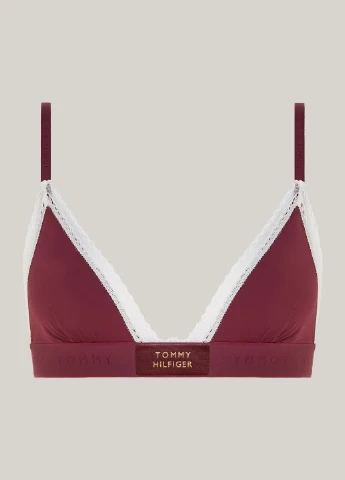 Бордовий тріенджел бюстгальтер Tommy Hilfiger без кісточок нейлон
