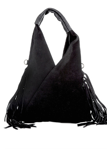 Сумка Diva's Bag хобо, шоппер однотонная чёрная кэжуал