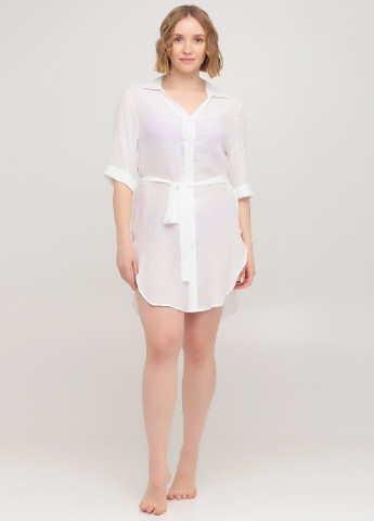 Белое пляжное платье рубашка Z.Five однотонное