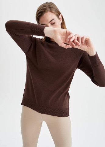 Темно-коричневый демисезонный свитер джемпер DeFacto