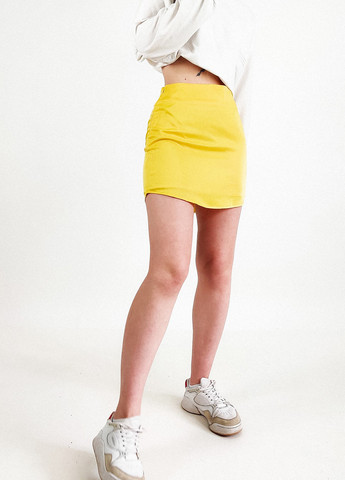 Желтая кэжуал однотонная юбка MissPap