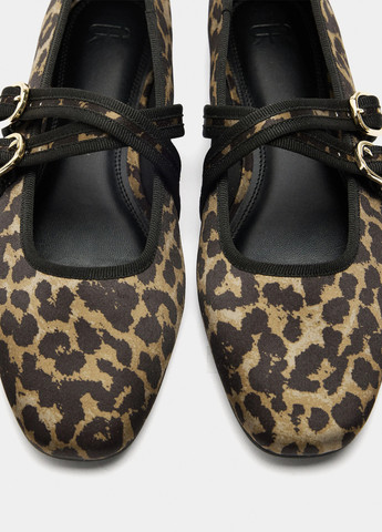 Жіночі балетки Parfois | комбіновані леопардові без декору текстиль (361860999)