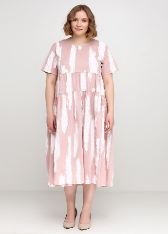 Светло-розовое кэжуал платье New Colection с рисунком