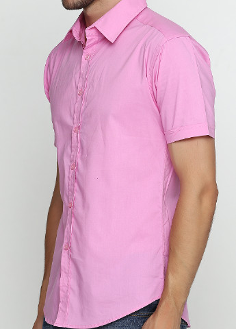 Розовая кэжуал рубашка однотонная BLTD с коротким рукавом