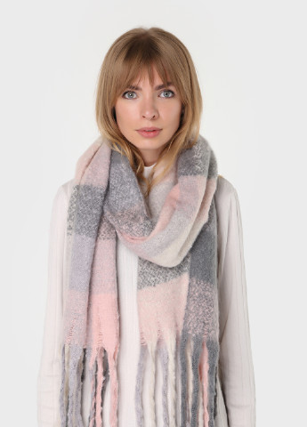 Теплий зимовий вовняний шарф з китицями (185*40см) 445001 Merlini абстрактний рожевий кежуал вовна