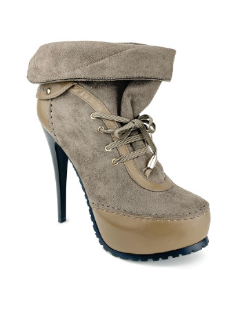 Коричневі демісезонна ботильйони коричневі жіночі замша еко на високій шпильці Bebetto