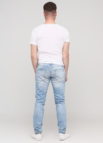 Голубые демисезонные зауженные джинсы Pepe Jeans