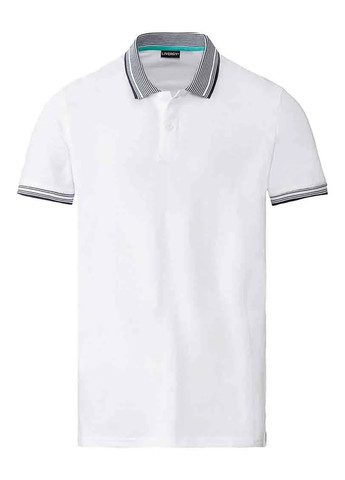 Белая футболка-поло для мужчин Livergy однотонная