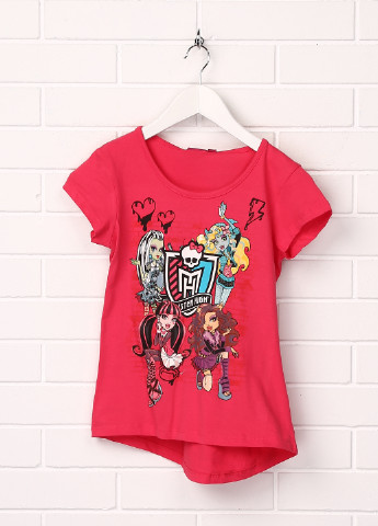 Малиновая летняя футболка с коротким рукавом Monster High