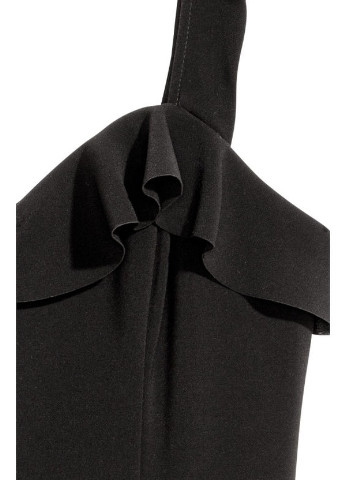 Комбінезон H&M однотонний чорний кежуал поліестер