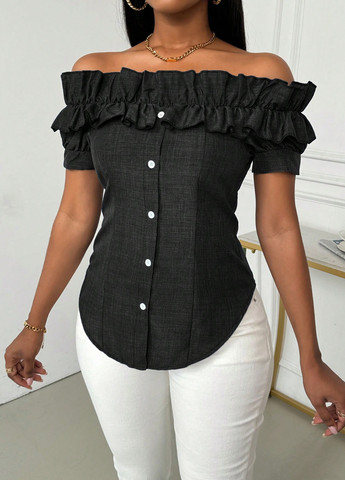 Чёрная блуза SHEIN